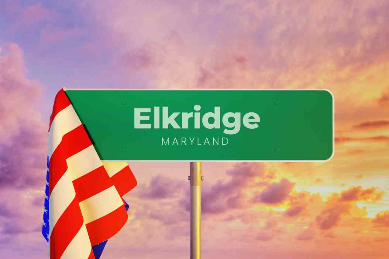 Elkridge location and flag