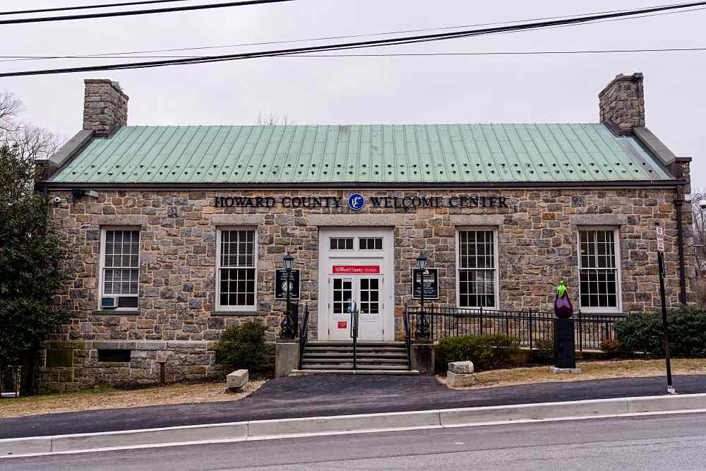 Ellicott City, Maryland - March 9, 2019: Howard County Welcome Center located in the renovated historic Post Office from 1939