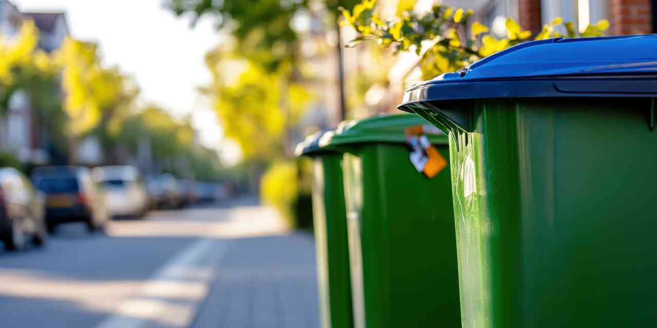 A waste disposal container outside