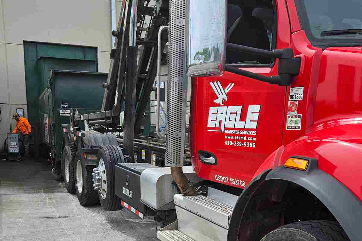 eagle truck taking hazards waste