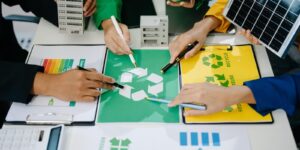 business waste disposal and recycle concept