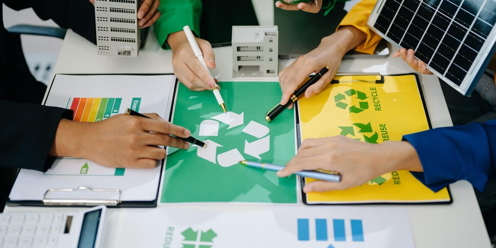 business waste disposal and recycle concept
