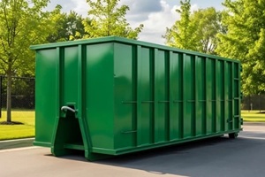 large green industrial dumpster outdoors green dumpster